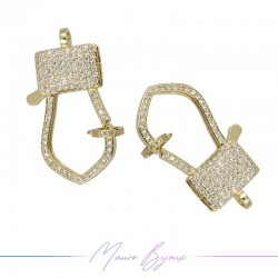 Closure Mod A in Brass Pendant with Zircon Gold 21.5x38mm