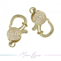 Closure Mod C in Brass Pendant with Zircon Gold 17x22mm