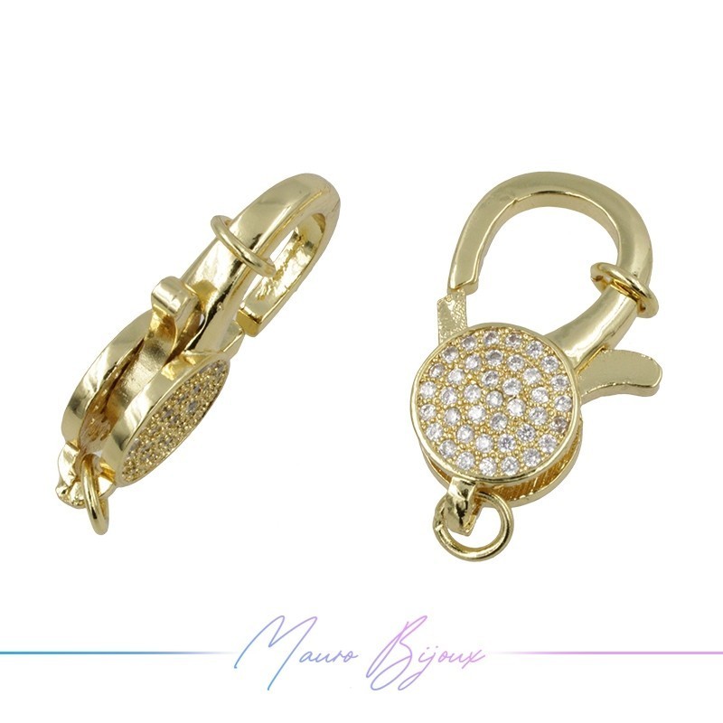 Closure Mod C in Brass Pendant with Zircon Gold 17x22mm