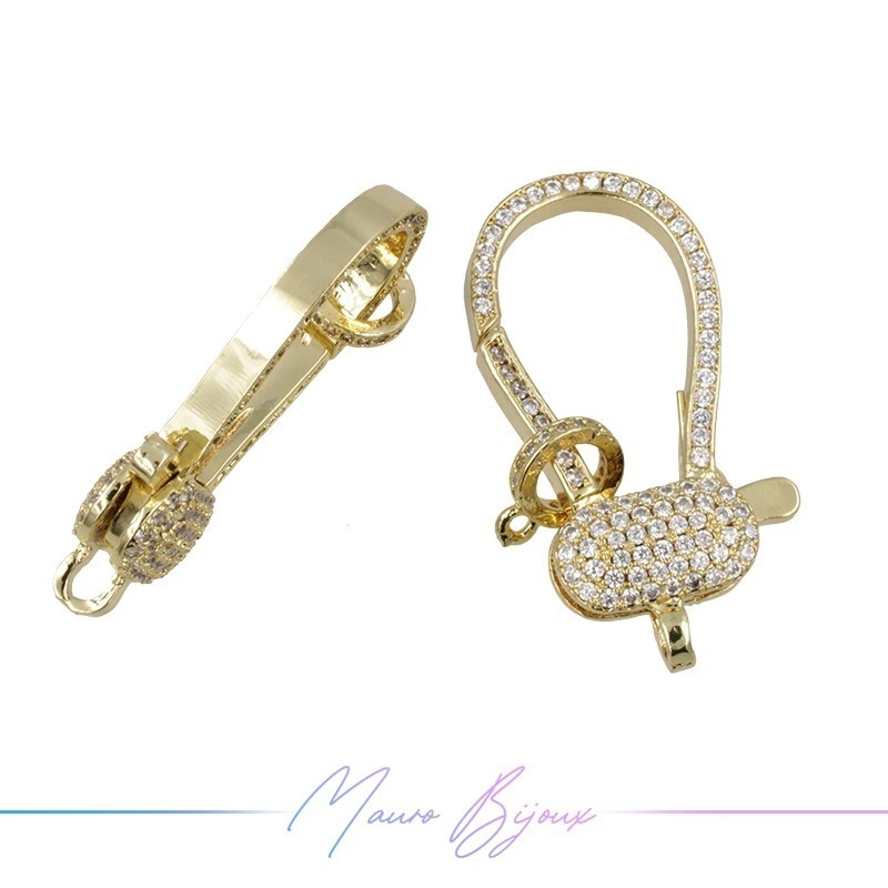 Closure Mod E in Brass Pendant with Zircon Silver 33.7x19mm