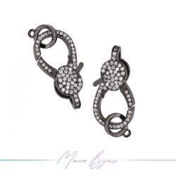 Closure Mod F in Brass Pendant with Zircon Gun Metal 15x25mm