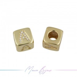 Letterine A Passanti in Ottone con Strass Dorato