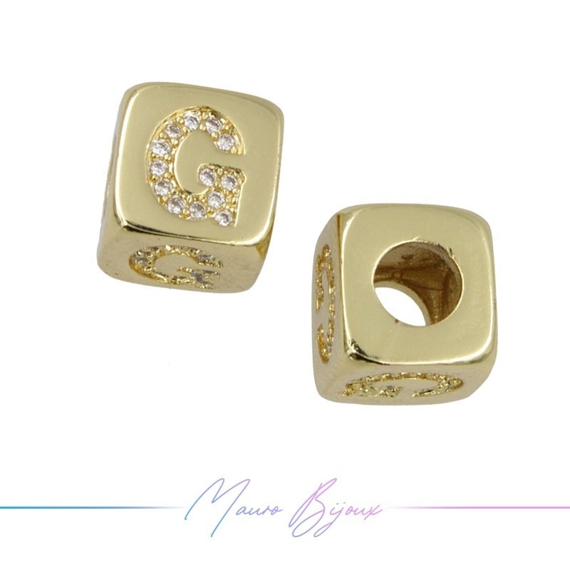Letters G Washers in Brass with Strass Gold Letters G Washers in Brass with Strass Gold