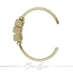 Letterine H Passanti in Ottone con Strass Dorato