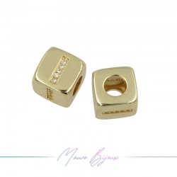 Letters IWashers in Brass with Strass Gold