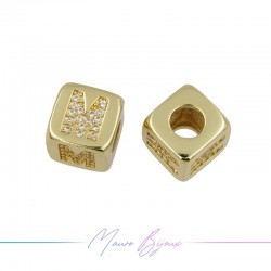 Letterine M Passanti in Ottone con Strass Dorato