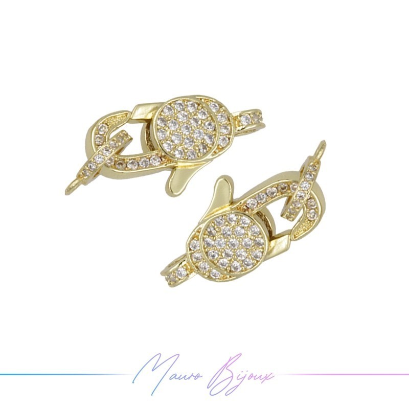 Closure Mod I in Brass Pendant with Zircon Gold 24.7x11mm