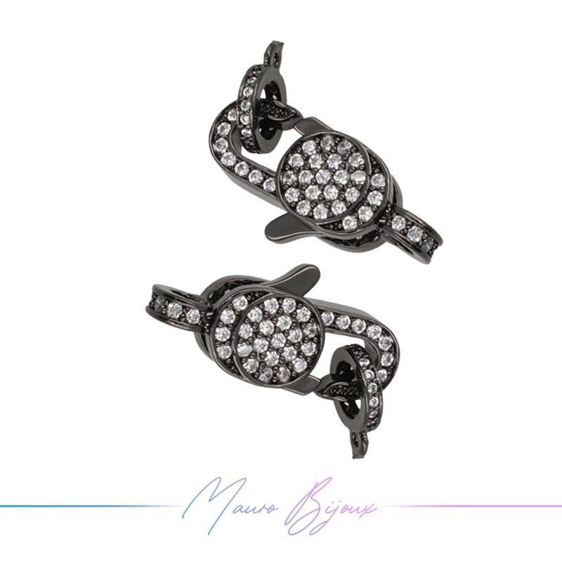 Closure Mod I in Brass Pendant with Zircon Gun Metal 24.7x11mm