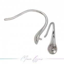 Hook Earrings Brass Drop Silver 8.6x8.1mm