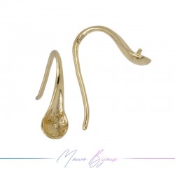 Hook Earrings Brass Drop 2 Gold 8.6x8.1mm