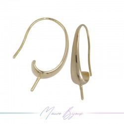 Hook Earrings Brass Drop 3 Gold 26.2x13.5mm