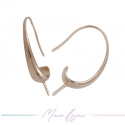 Hook Earrings Brass Drop 3 Rose Gold 26.2x13.5mm