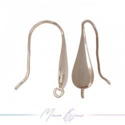 Hook Earrings Brass Drop 3 Rose Gold 26.5x7mm