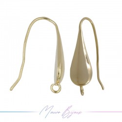 Hook Earrings Brass Drop 3 Gold 26.5x7mm
