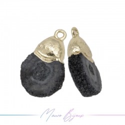 Charm Agate Black Gold Edged