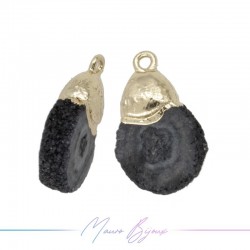 Charm Agate Black Gold Edged