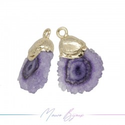 Charm Agate Lilac Gold Edged