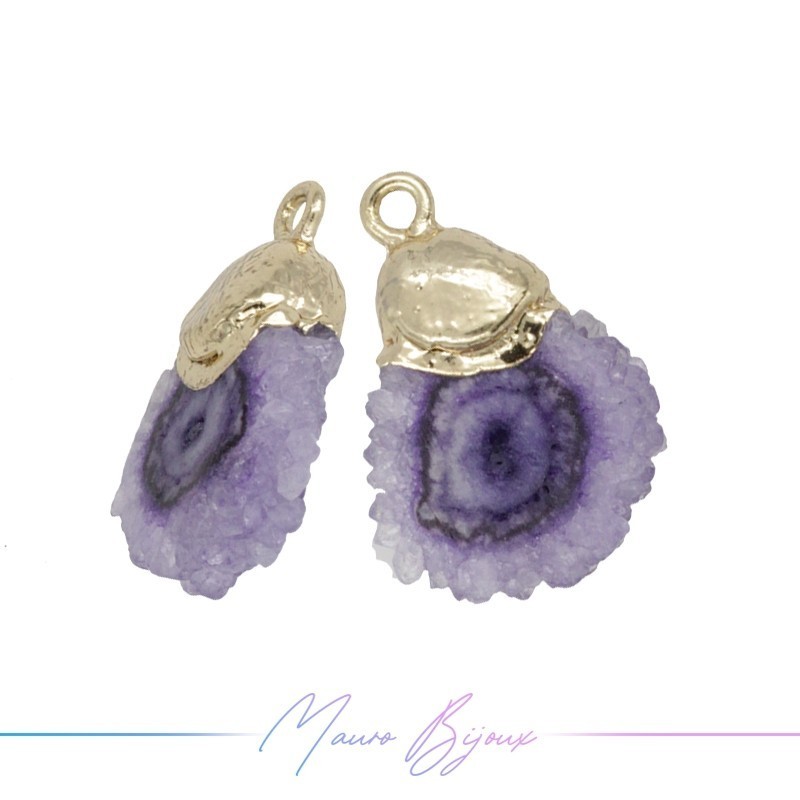 Charm Agate Lilac Gold Edged