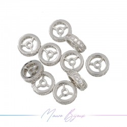 Elements in Brass with Rhinestones Silver
