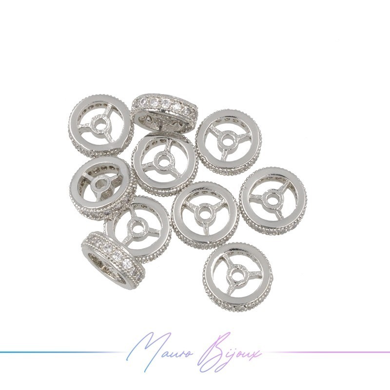 Elementi in Ottone con Strass Argento