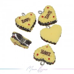 Charms of Resin Heart B Yellow Cake