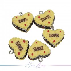 Charms of Resin Heart B Yellow Cake