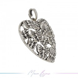 Metal Pendants Butterfly Heart