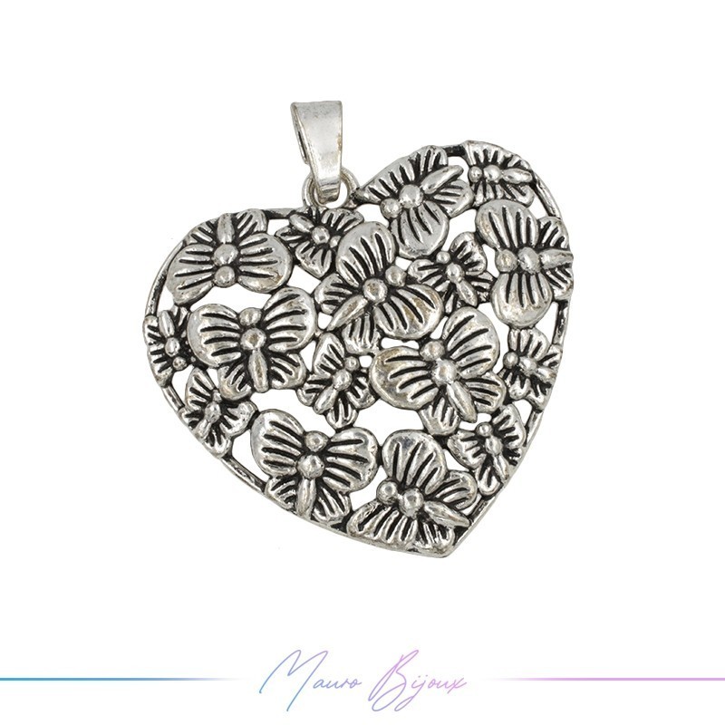 Metal Pendants Butterfly Heart