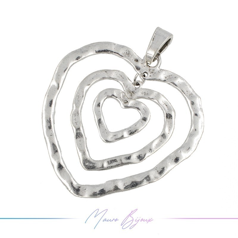 Metal Pendants Double Heart 1 Piece