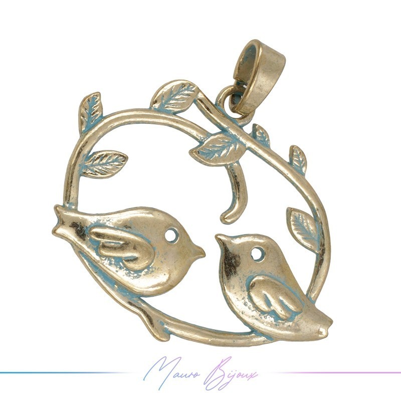 Metal Pendants Birds  Oro 1 Piece