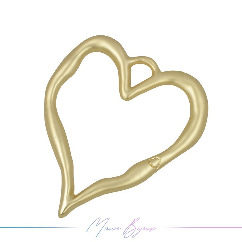 Zamak Pendant Golden Heart Empty 1 Piece