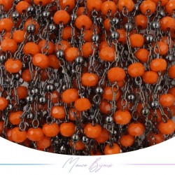 Catena in Acciaio Canna Fucile Cristallo Arancione 1 mt