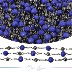 Catena in Acciaio Canna Fucile Cristallo Blu 1 mt