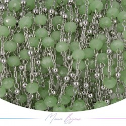 Catena in Acciaio Argento Cristallo Verde 1 mt