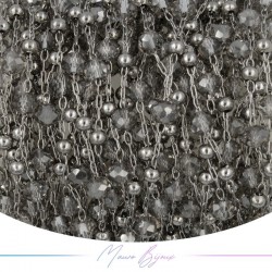 Catena in Acciaio Argento Cristallo Argento Trasparente 1 mt