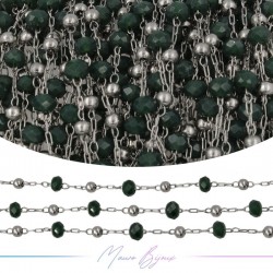 Chain in Inox Silver Hard Green Crystal 1mt