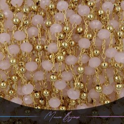 Chain in Gold Inox Rose Crystal 1mt