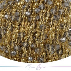 Chain in Gold Inox Silver Trasparent Crystal 1mt