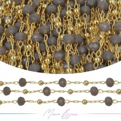 Catena in Acciaio Dorato Cristallo Grigio 1 mt