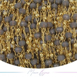 Catena in Acciaio Dorato Cristallo Grigio 1 mt