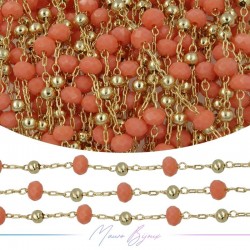 Chain in Gold Inox Light Orange A Crystal 1mt