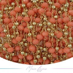 Chain in Gold Inox Light Orange A Crystal 1mt