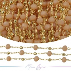 Catena in Acciaio Dorato Cristallo Arancione Chiaro B 1 mt