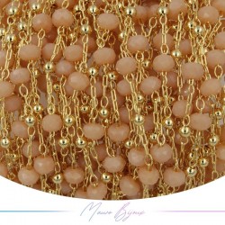 Chain in Gold Inox Light Orange B Crystal 1mt