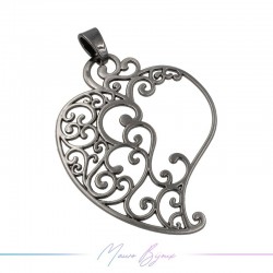 Zamak Pendan Gun Metal Heart C 1 Piece