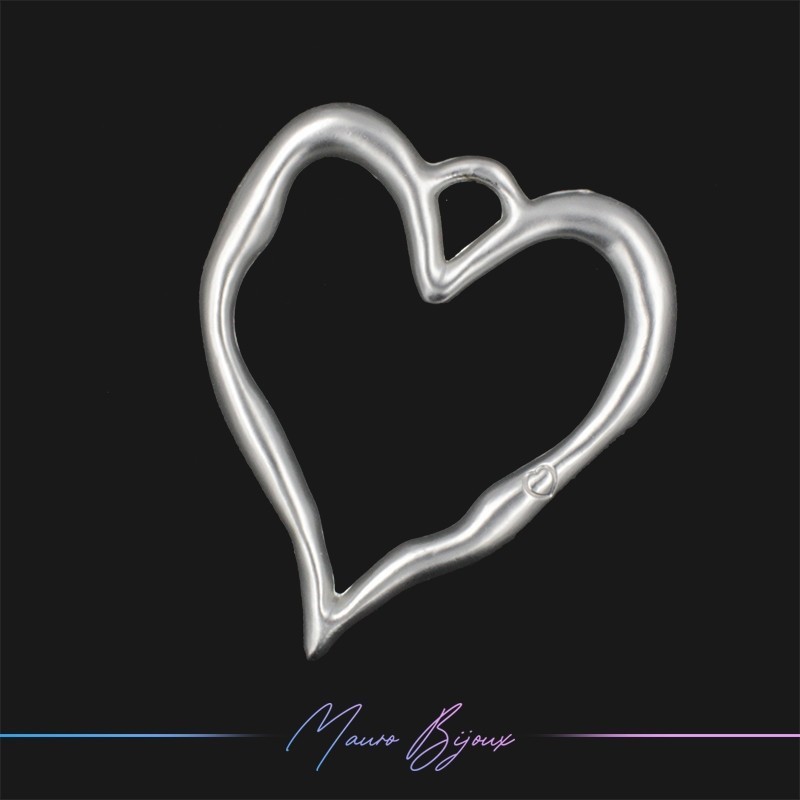 Zamak Pendan Matt Silver Heart E 1 Piece