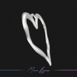 Zamak Pendan Matt Silver Heart E 1 Piece