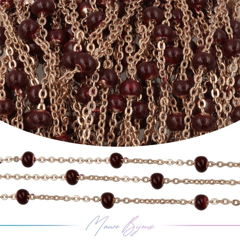 Catena in Acciaio Oro Rosa Smaltati Bordo 1 mt