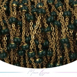Catena in Acciaio Dorato Smaltati Verde Scuro 1 mt
