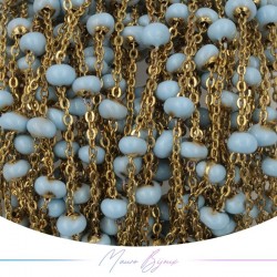 Catena in Acciaio Dorato Smaltati Azzurro 1 mt